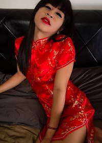 Minddeer is tiny 19 year old ladyboy. Her body is all natural, she has sexy cock that got hard when she started to apply make-up.