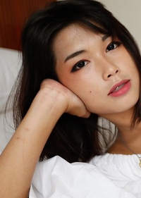 19yo cute Thai ladyboy Pream gets asshole worked by big white cock