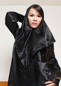 Yet another shy veiled ladyboy showing her goodies and masturbating!