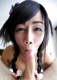 Cute 20yo Thai ladyboy Gif sucks and cums with big white cock