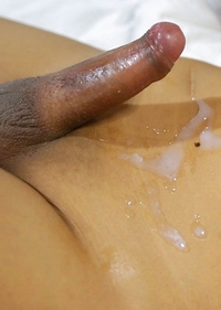 Big Tits Thai shemale Arin sucks off a big white cock after stripping