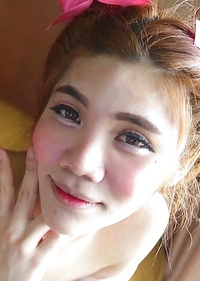 Petite and very feminine Ladyboy Ami lavishes in the luxury of white travelers cock