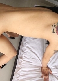 21yo sexy Thai ladyboy Sweetie gets big white cock up her ass