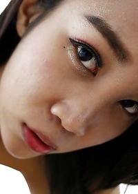 21yo busty Thai shemale Cartoon strips and grabs a big white cock to suck