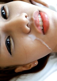 18 year old Thai shemale Natty gets fucked doggiestyle and gets a facial from tourist cock