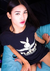 Kam is a stunning tgirl with a sexy slim body, small natural breasts, a hot ass and a delicious uncut cock!